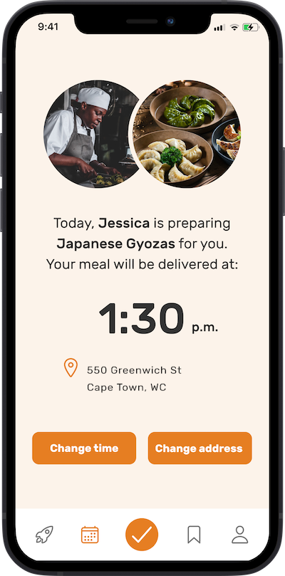 iPhone app meal approving plan screen